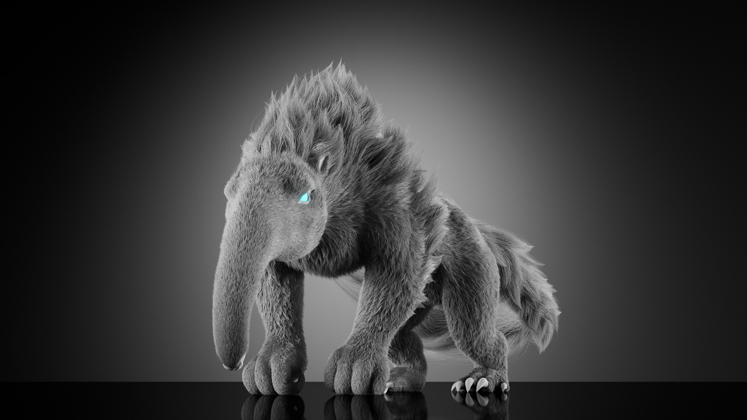 Ant Eater — Stage 2 — clay render