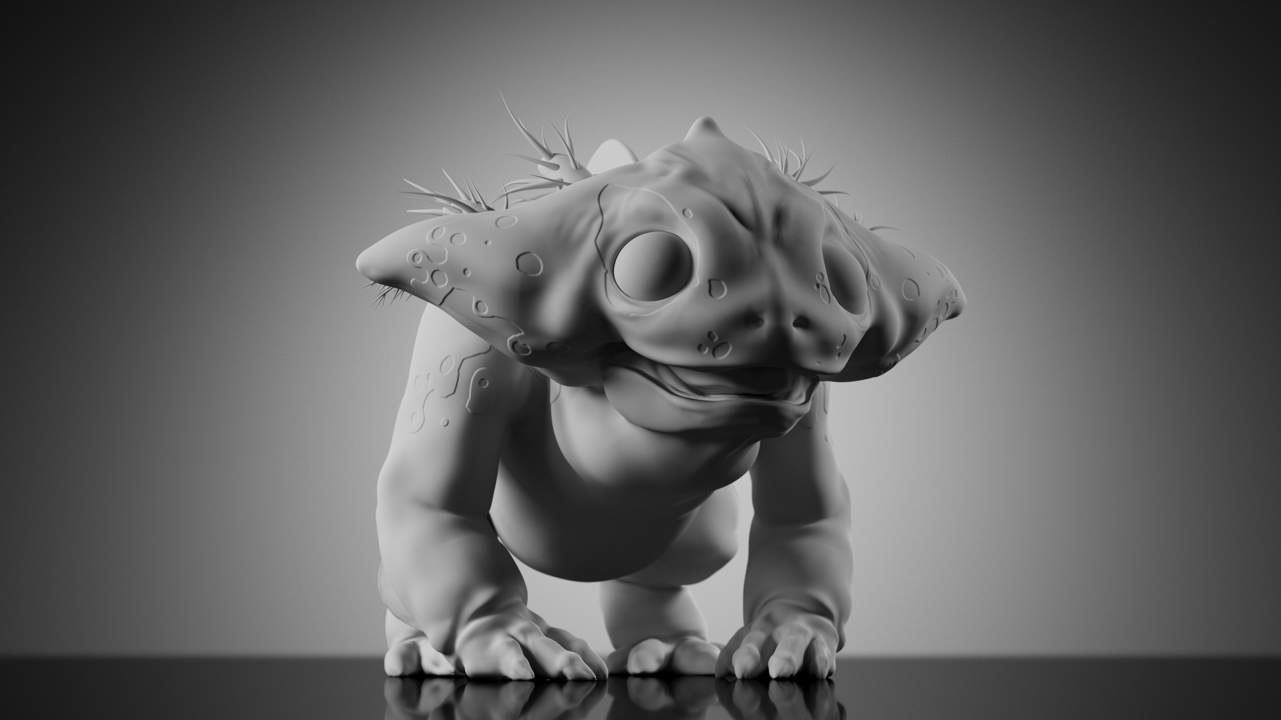 Axolotl — Stage 1 — clay render