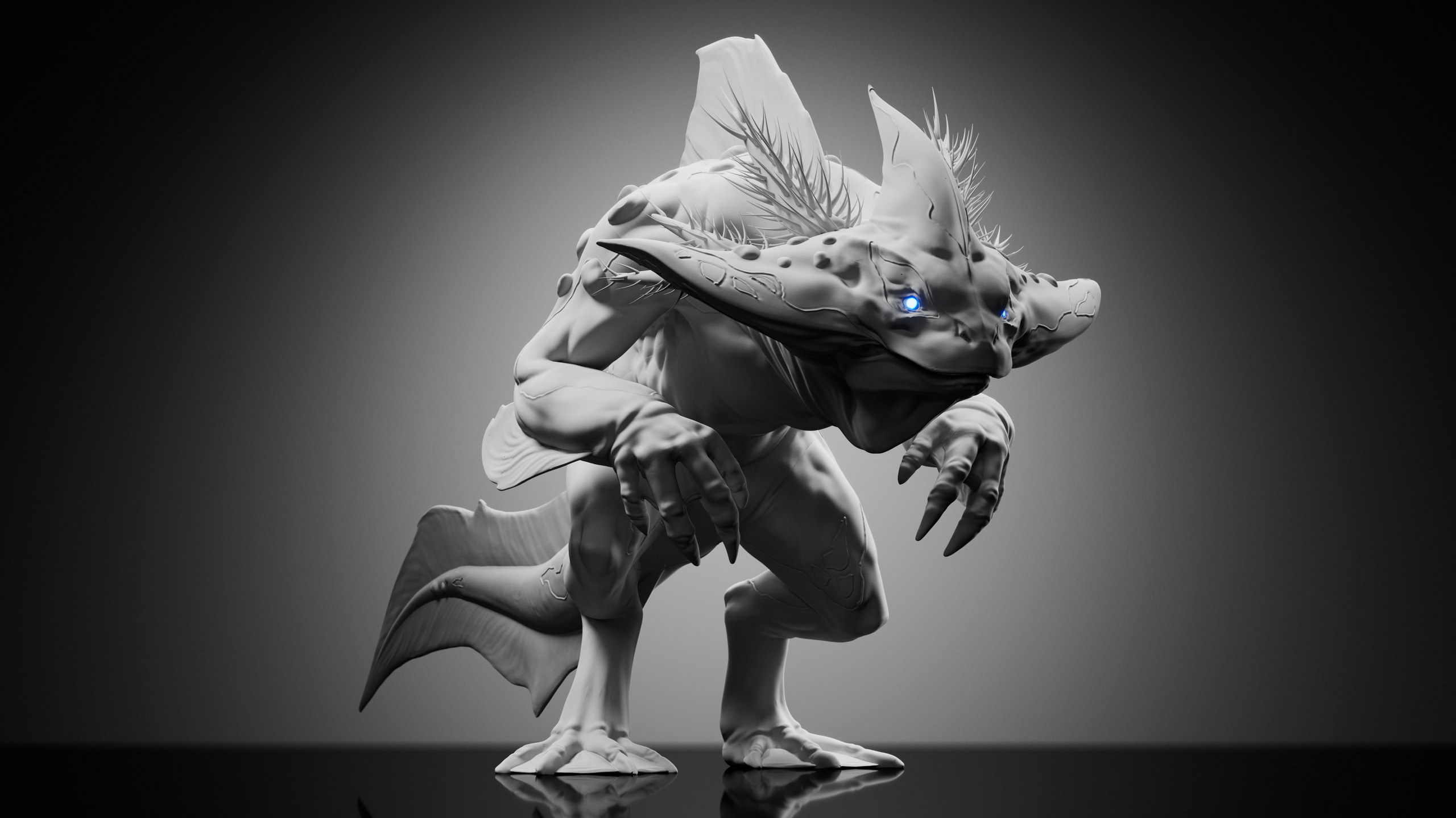 Axolotl — Stage 3 — clay render