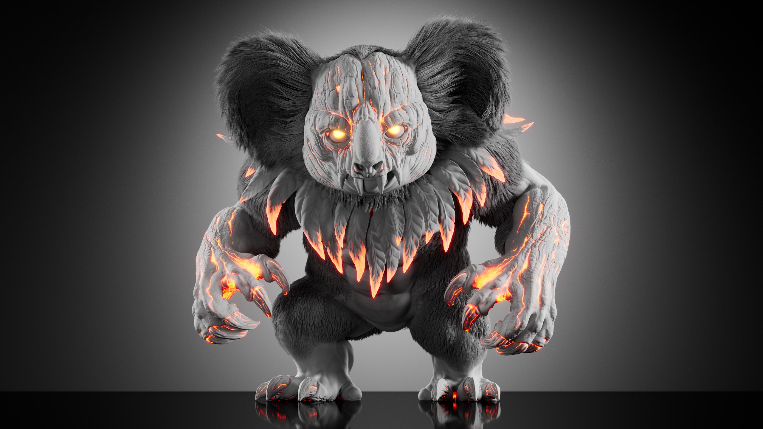 Drop Bear — Stage 3 — clay render