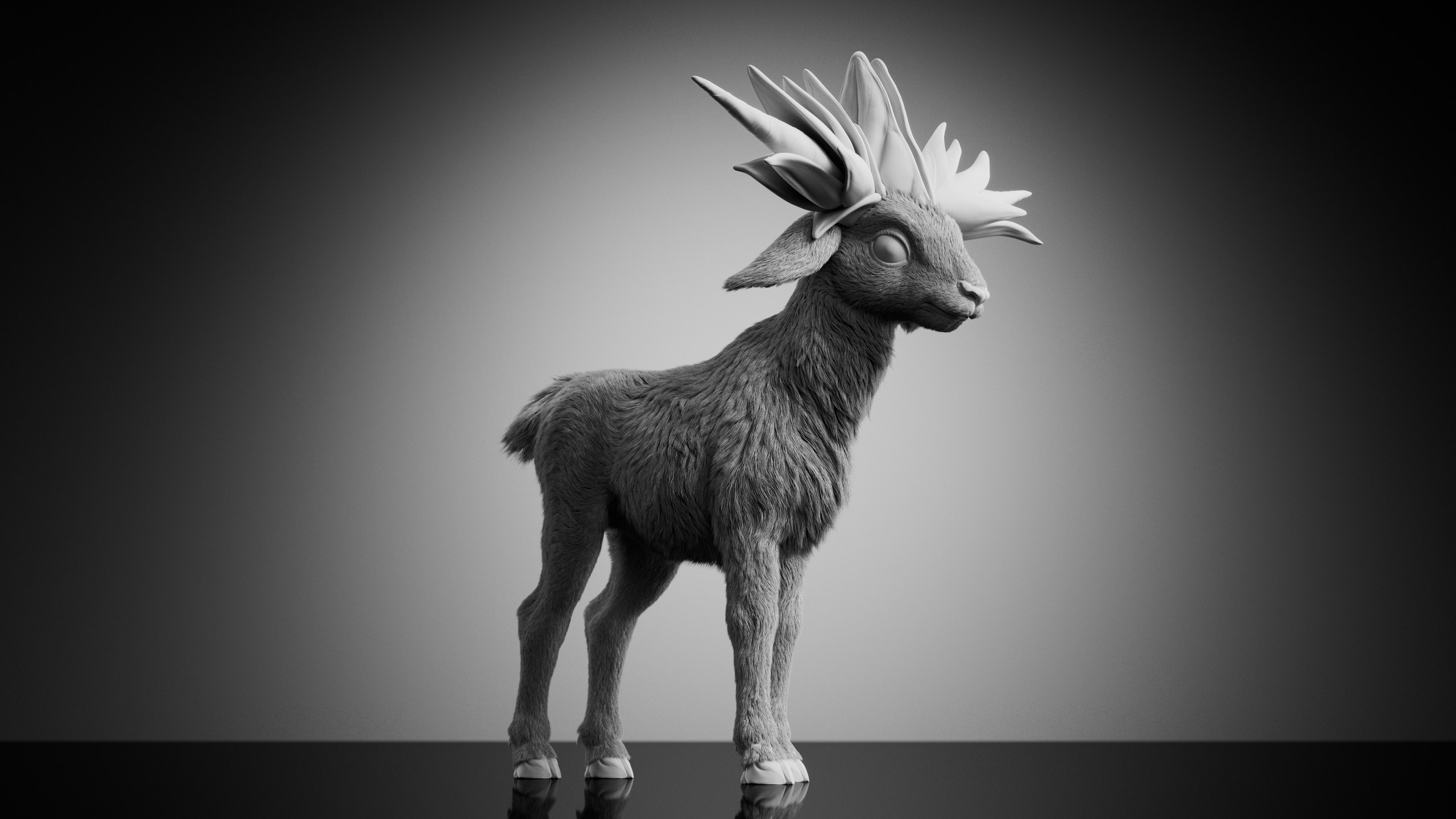 Elk — Stage 1 — clay render