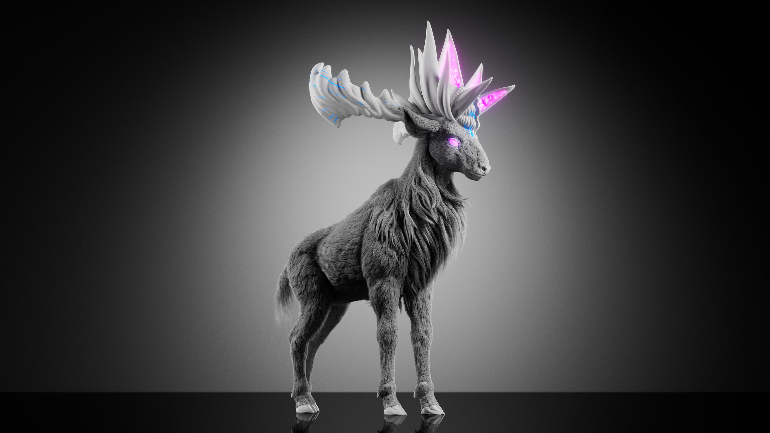 Elk — Stage 2 — clay render