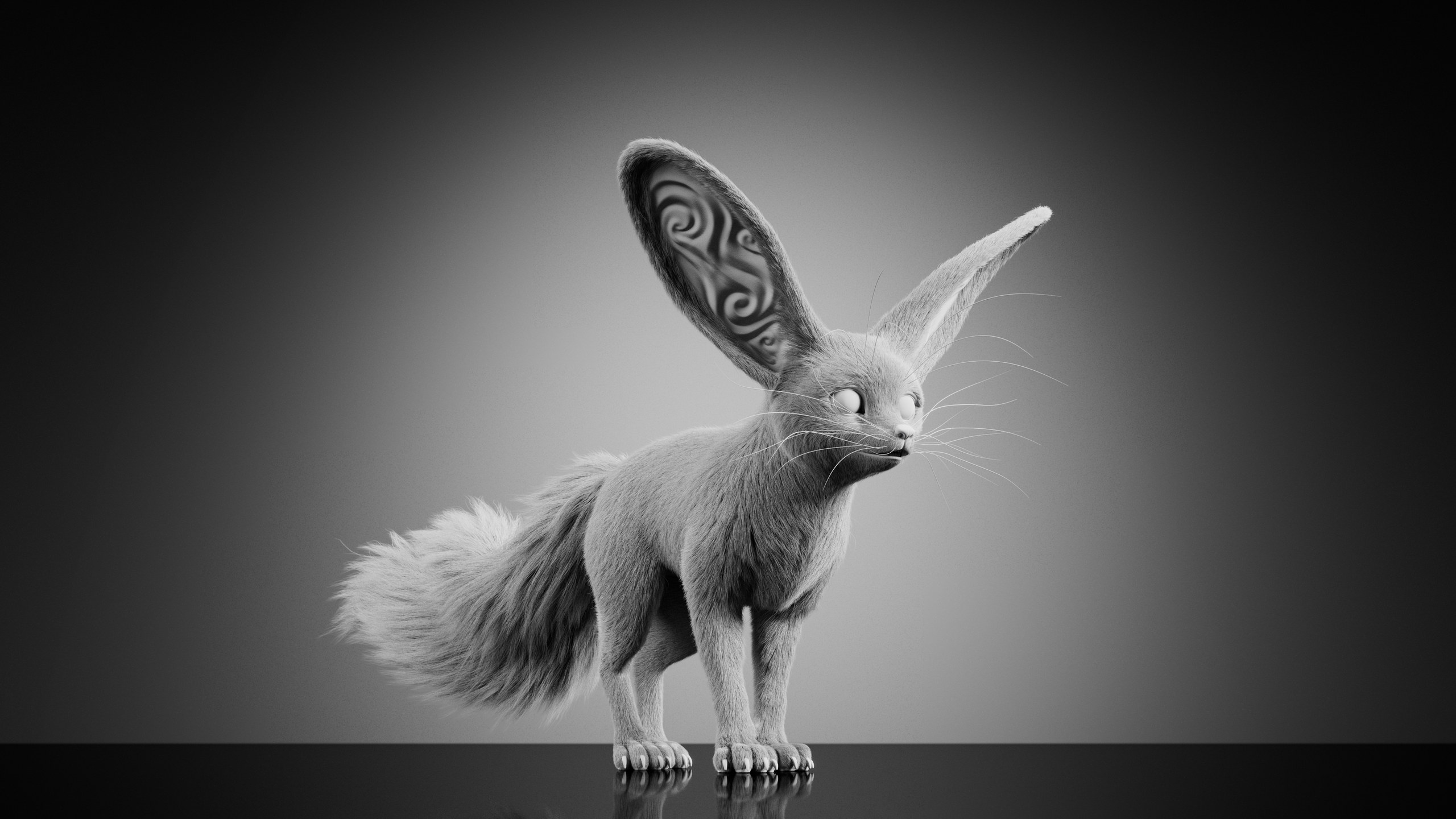 Fennec Fox — Stage 1 — clay render