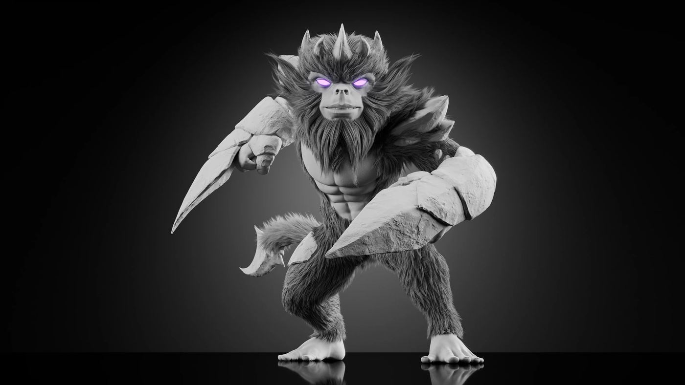 Grilla — Stage 2 — clay render