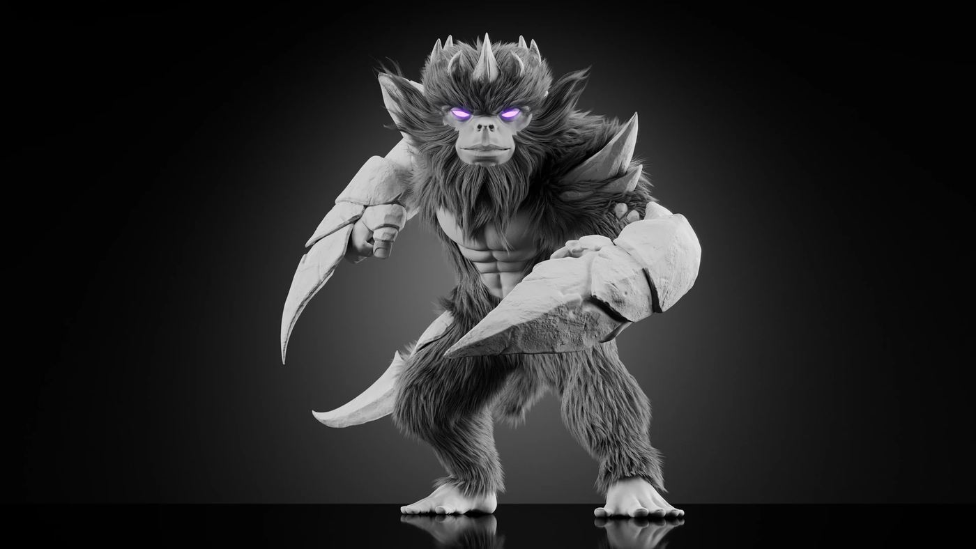 Grilla — Stage 3 — clay render