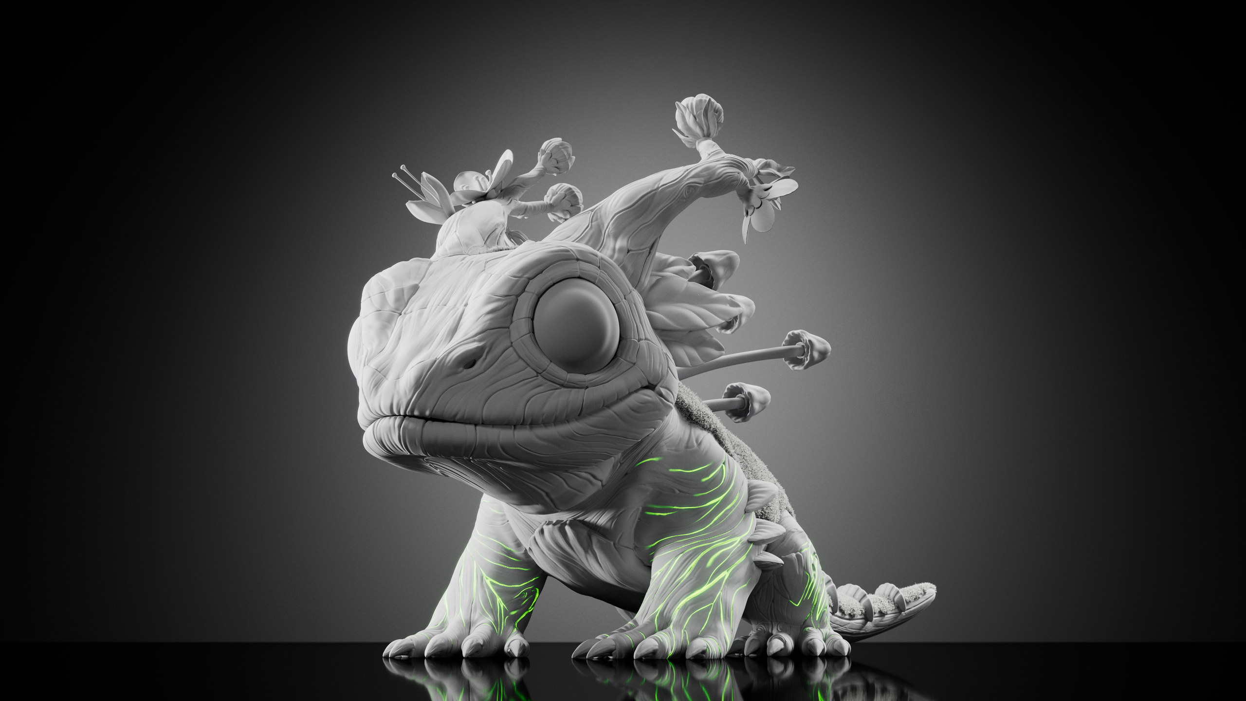 Komodo Dragon — Stage 1 — clay render