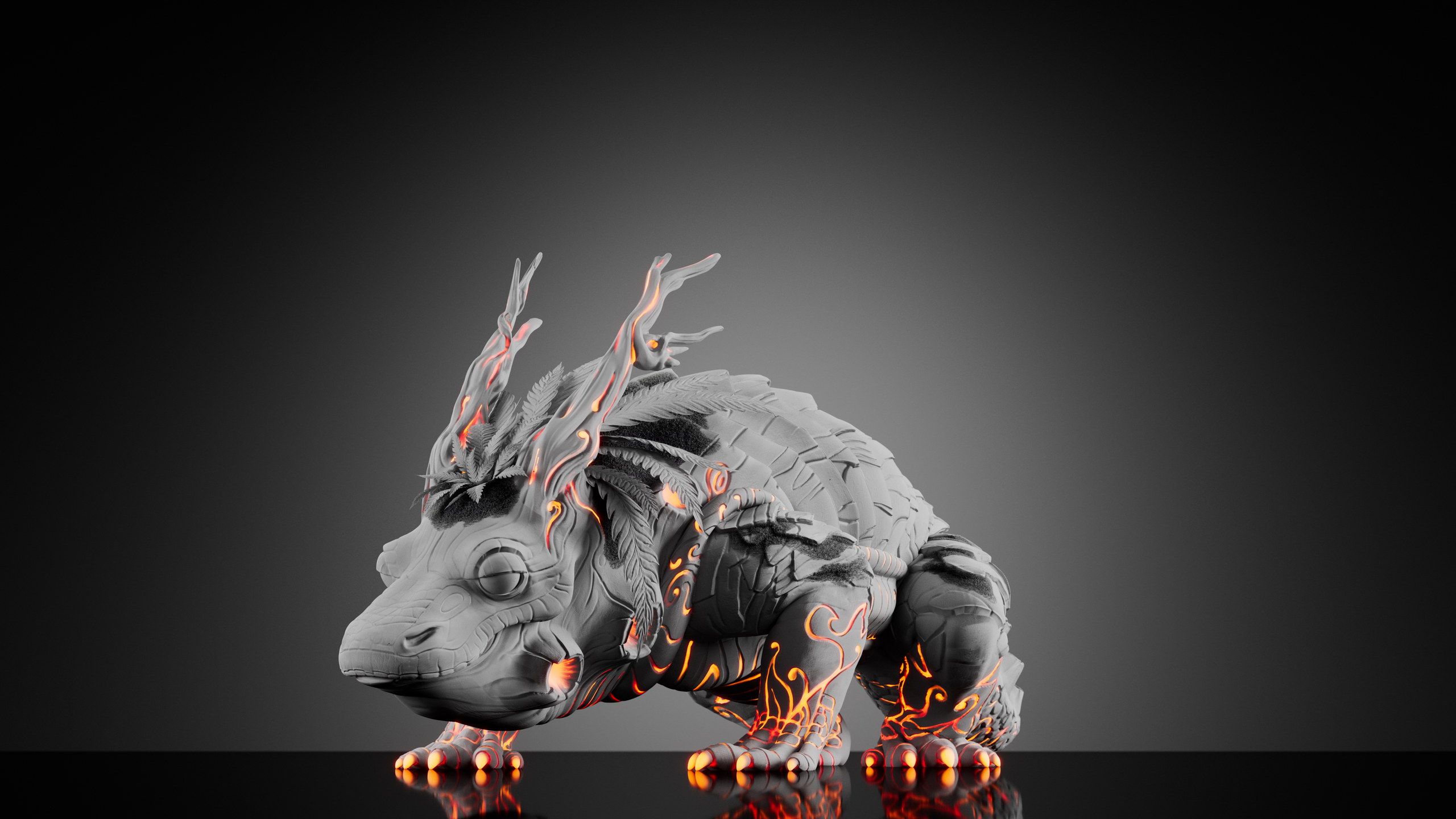 Komodo Dragon — Stage 2 — clay render