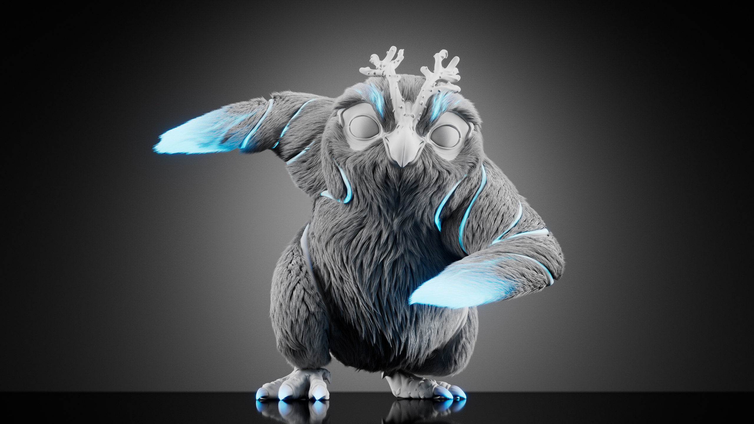 Penguin — Stage 1 — clay render