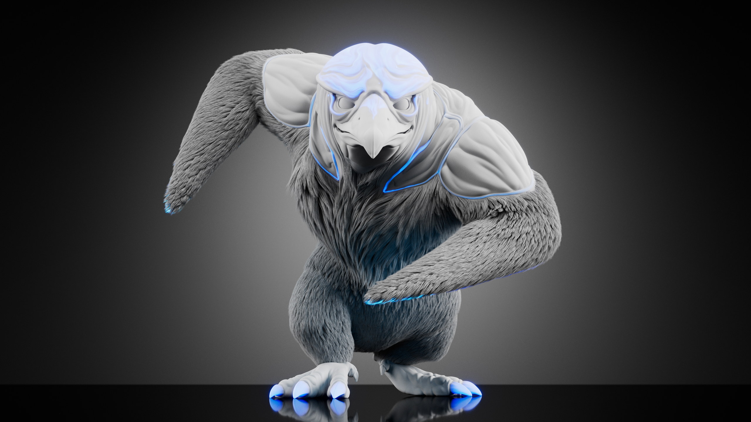 Penguin — Stage 2 — clay render