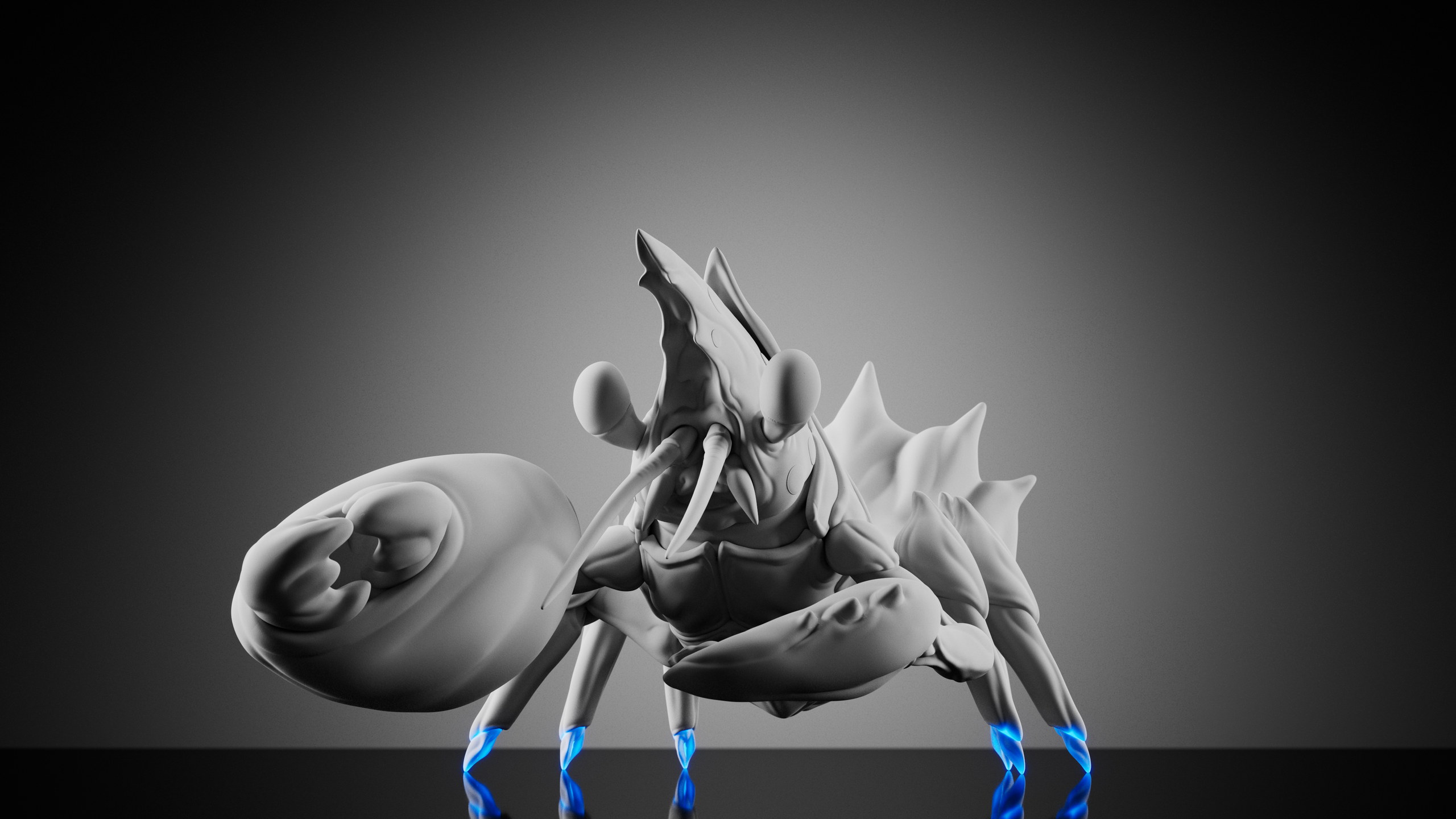 Pistol Shrimp — Stage 1 — clay render