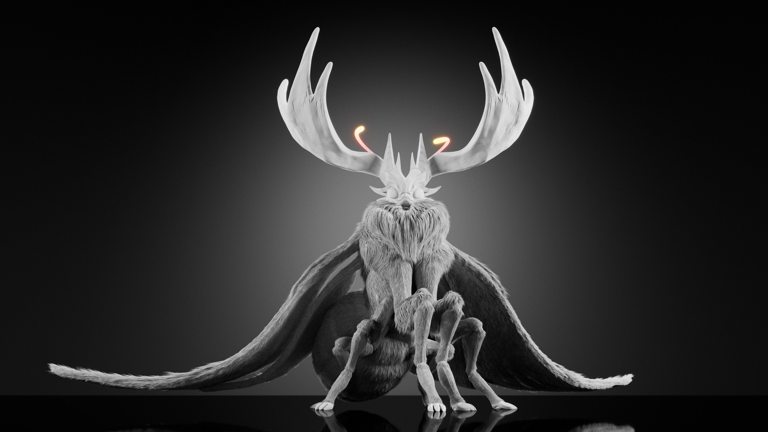 Poodle Moth — Stage 3 — clay render