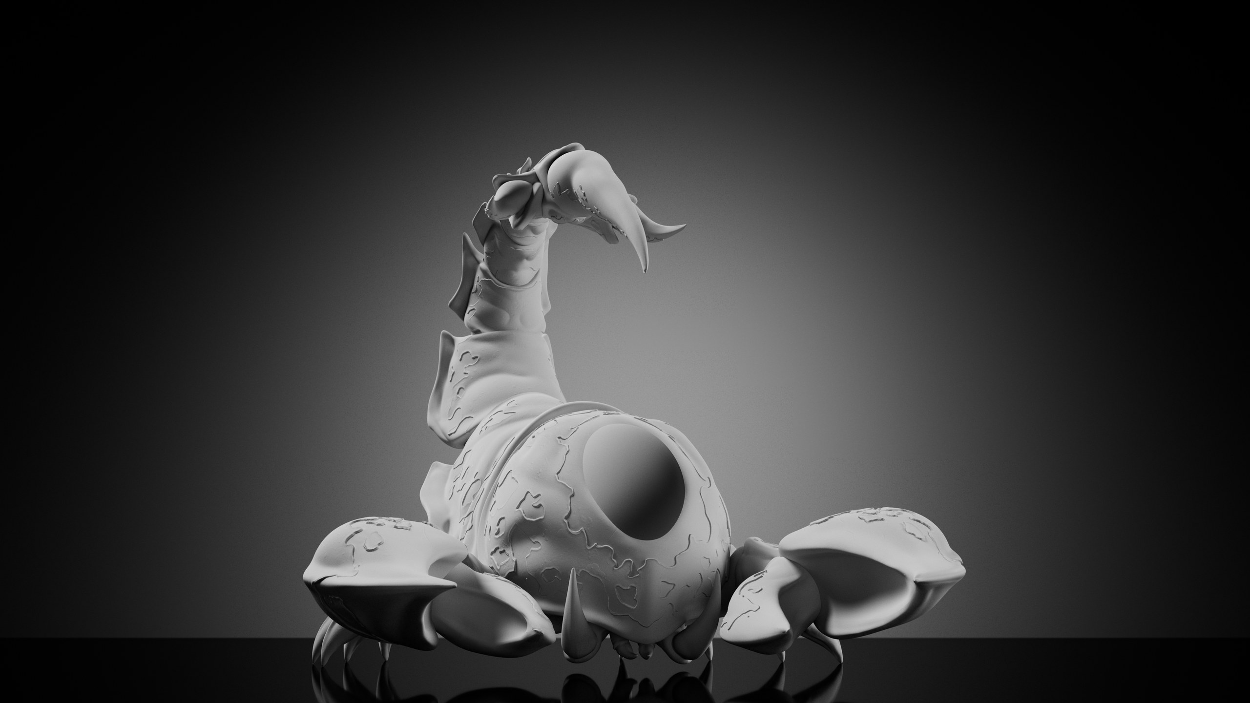 Sea Scorpion — Stage 1 — clay render