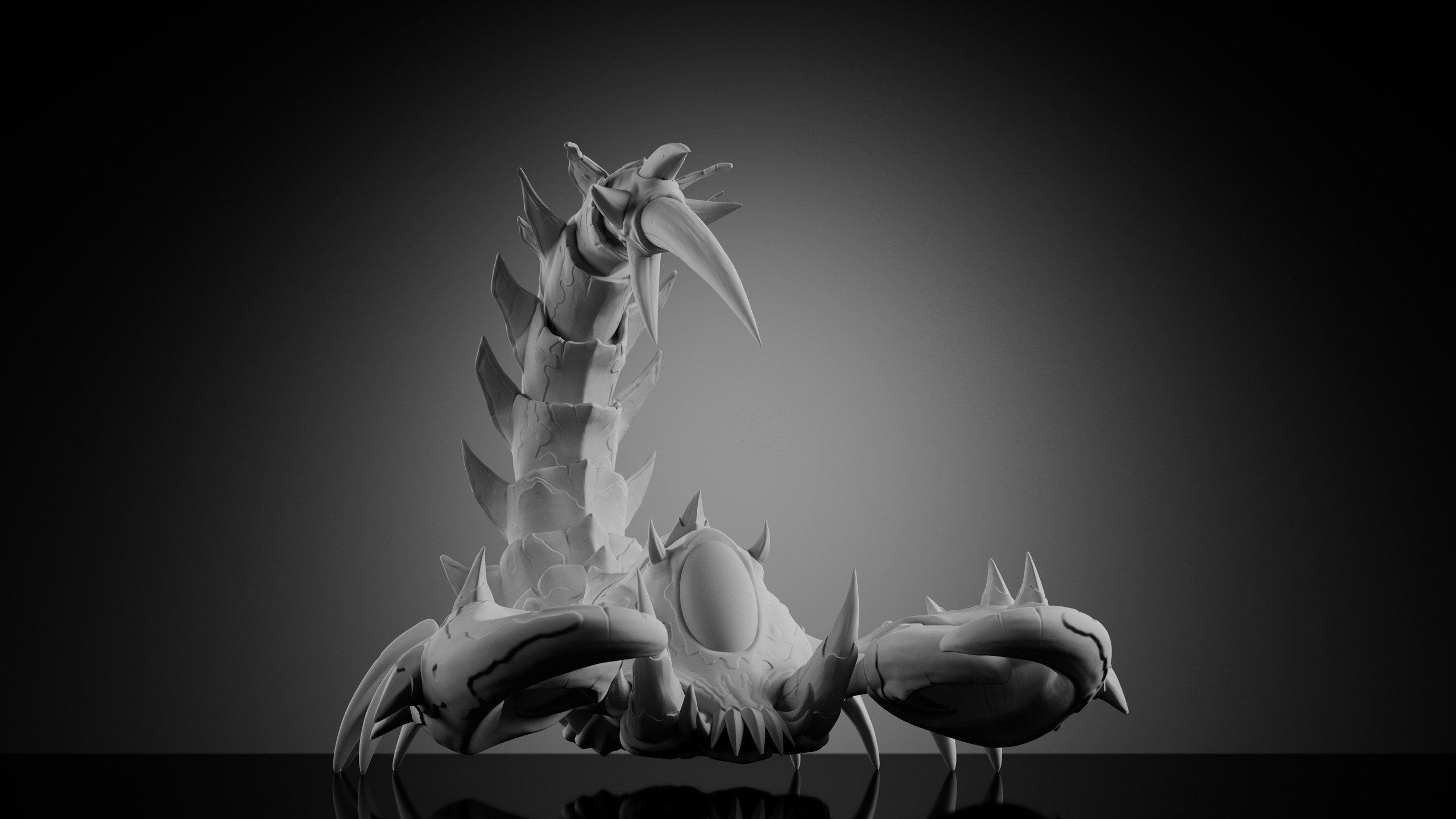 Sea Scorpion — Stage 2 — clay render