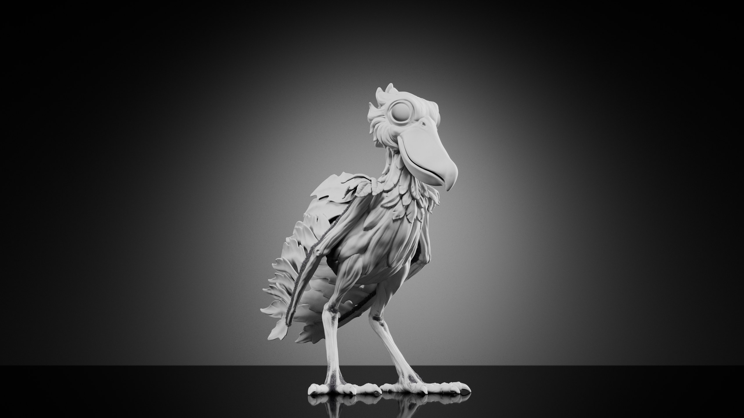 Shoebill — Stage 1 — clay render