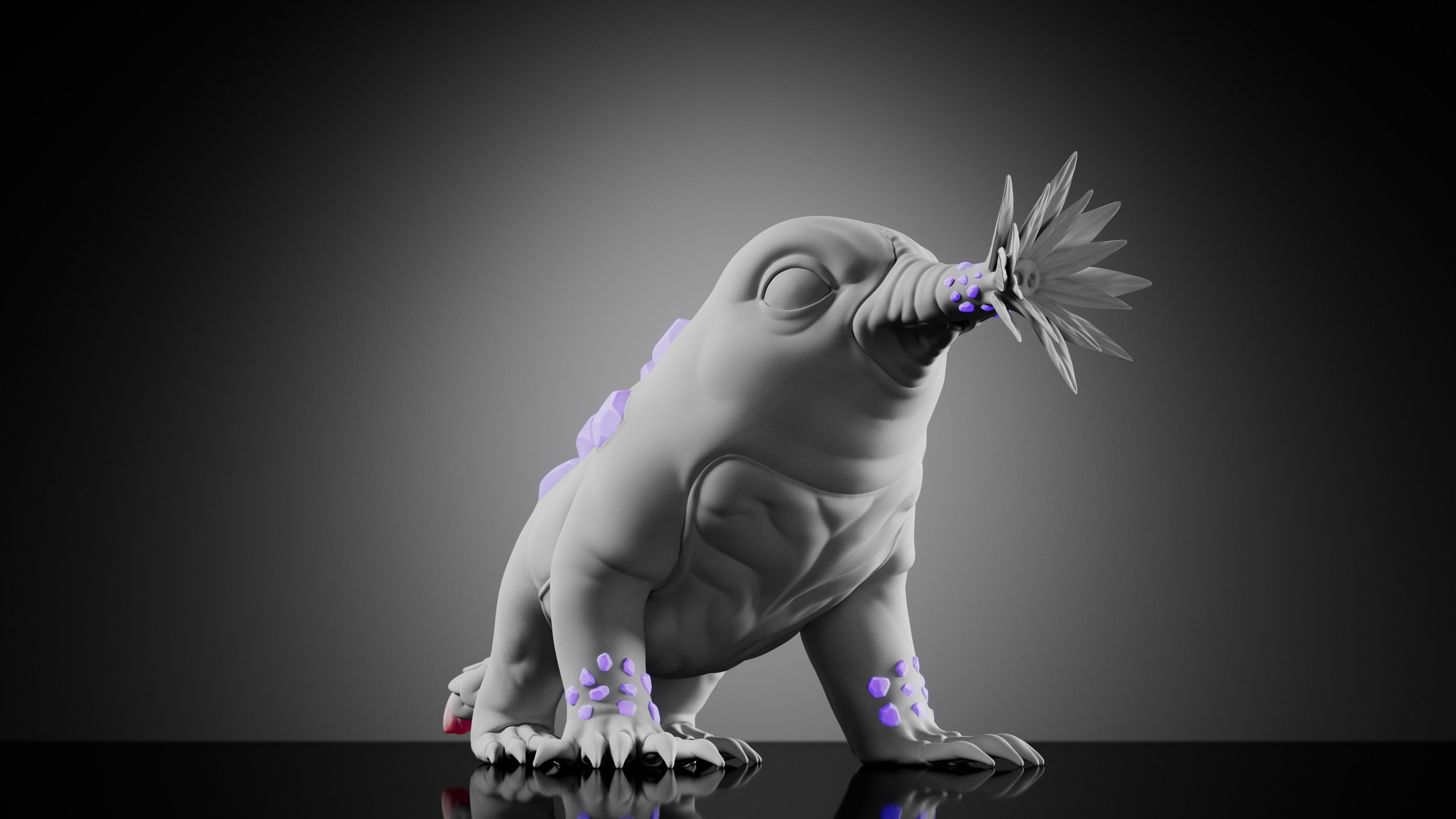 Star Nosed Mole — Stage 1 — clay render