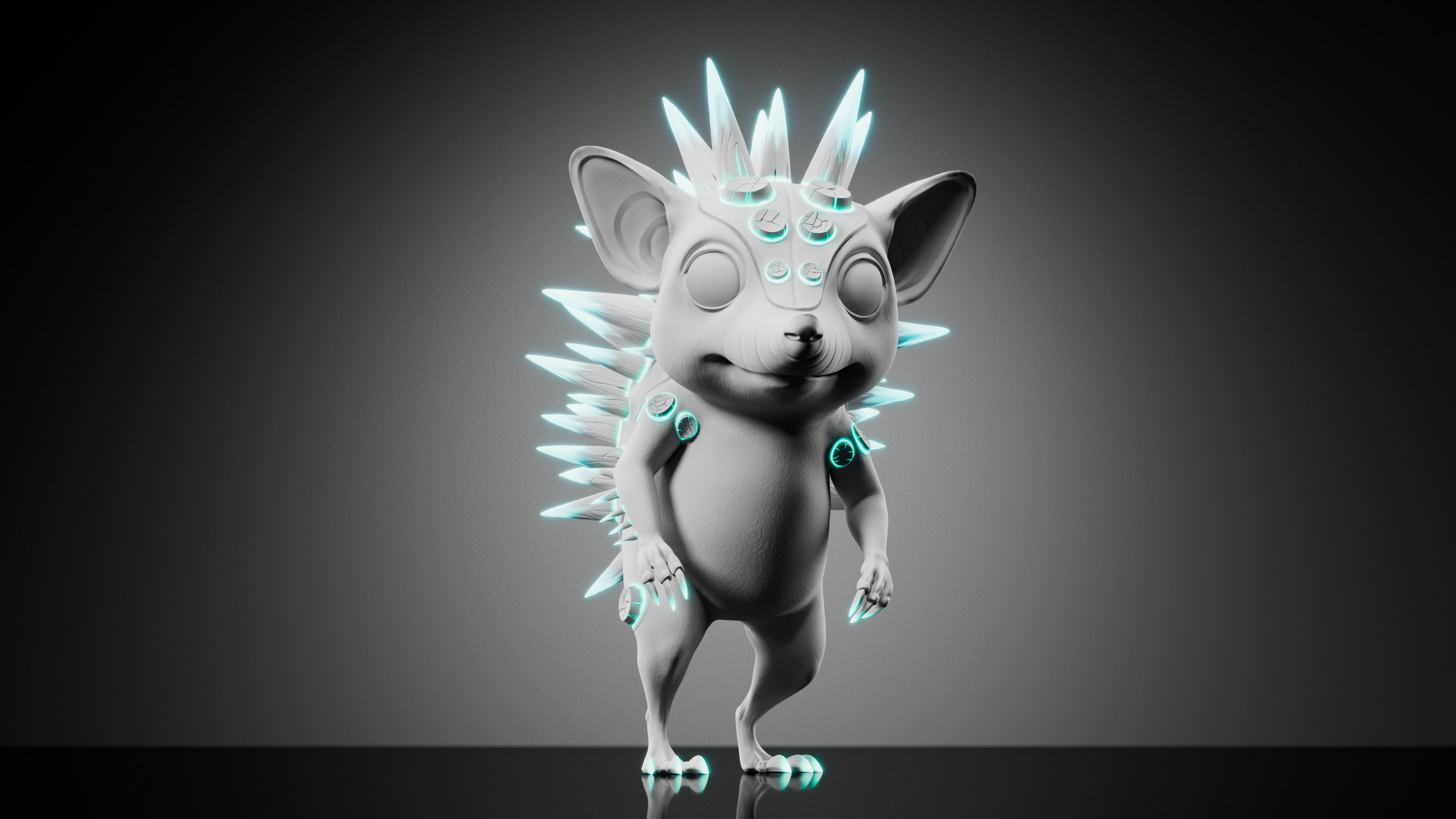 Tenrec — Stage 1 — clay render