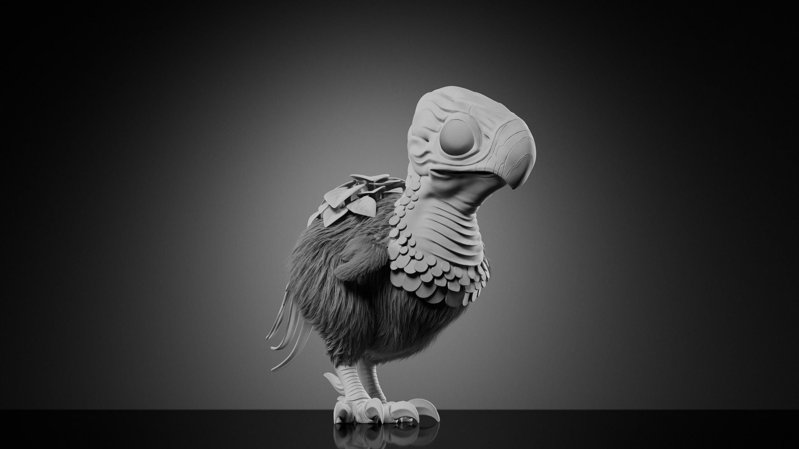 Terror Bird — Stage 1 — clay render