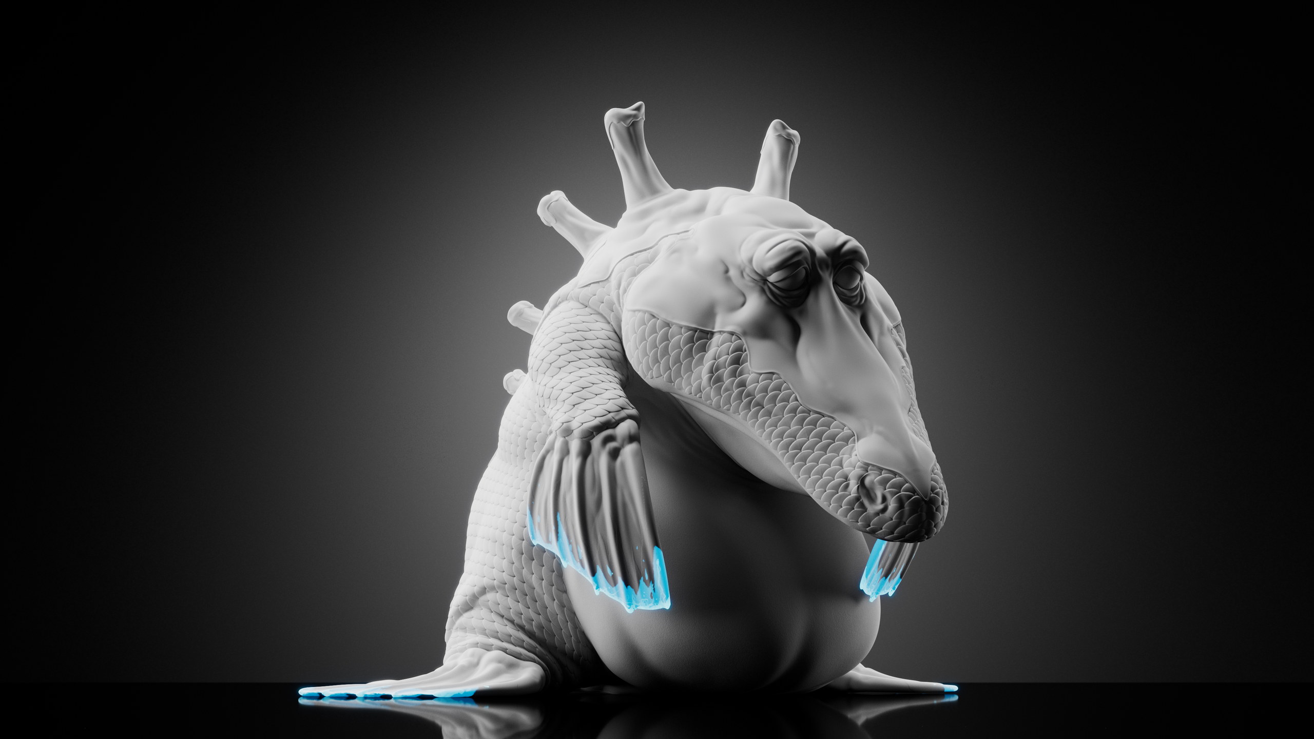 Tiktaalik — Stage 2 — clay render