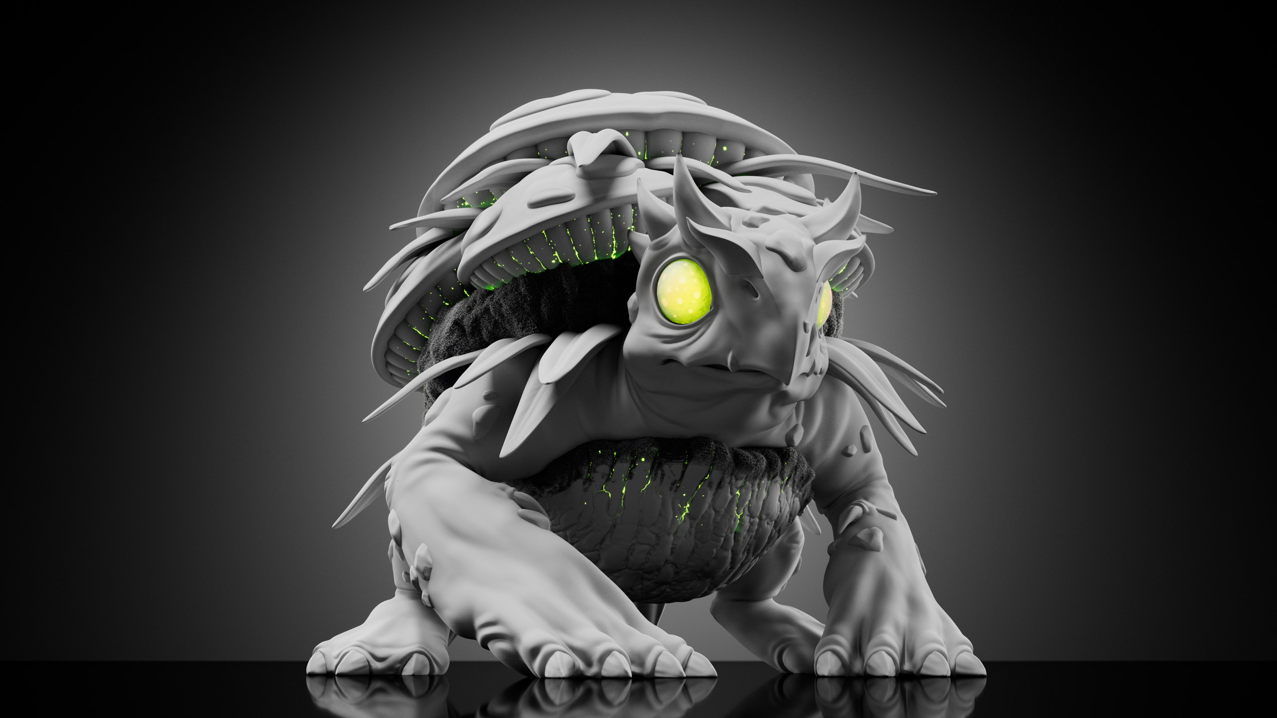 Turtle — Stage 2 — clay render