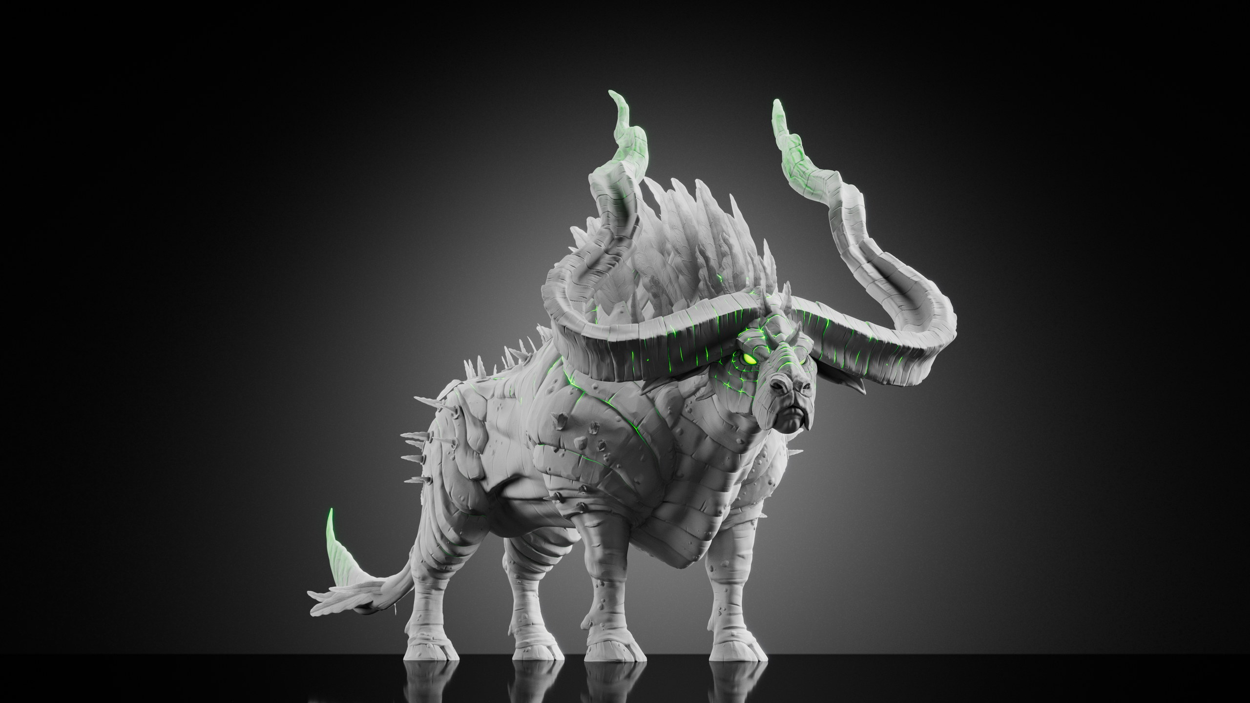 Water Buffalo — Stage 3 — clay render