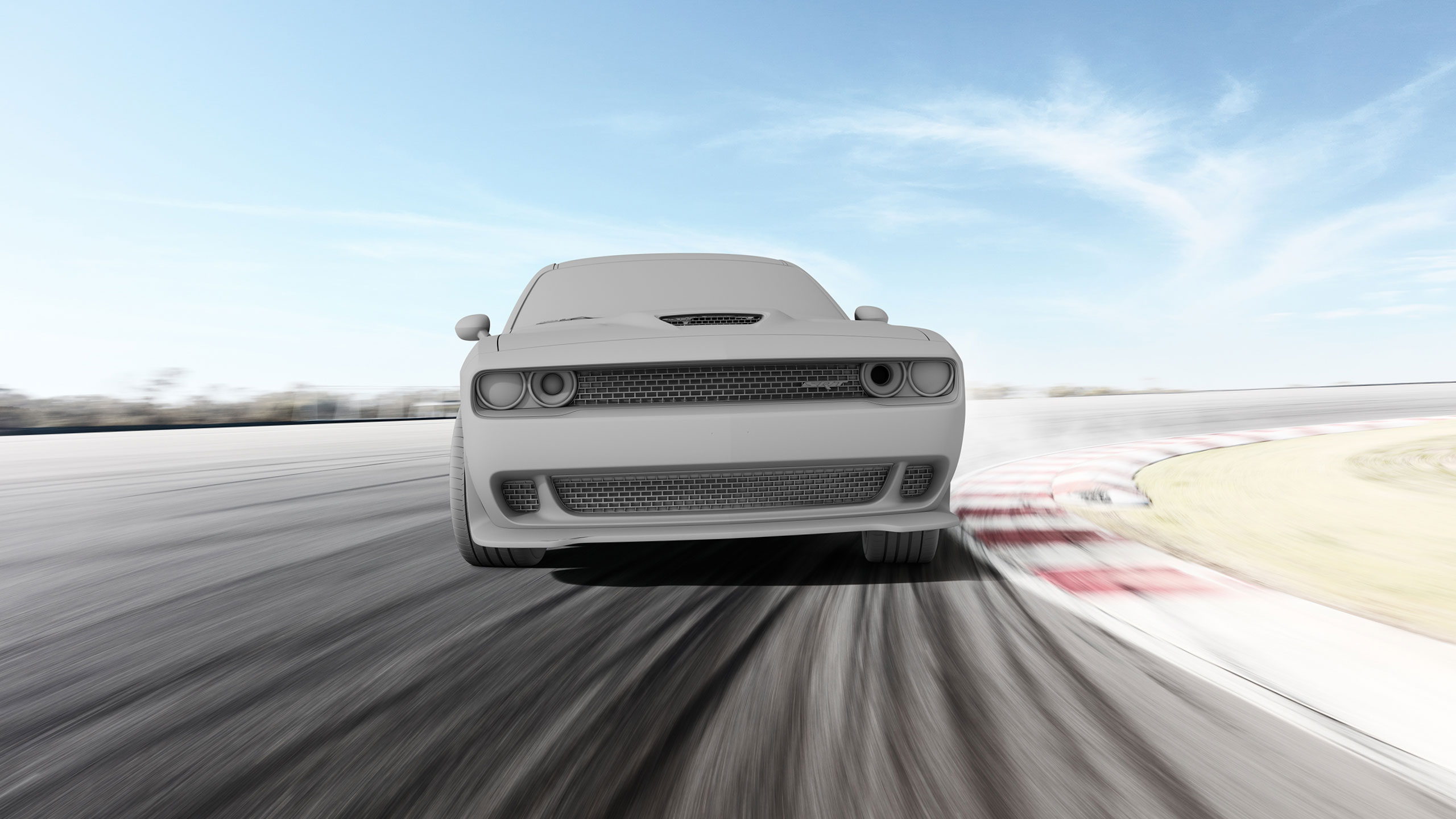 Dodge Hellcat — clay render 12