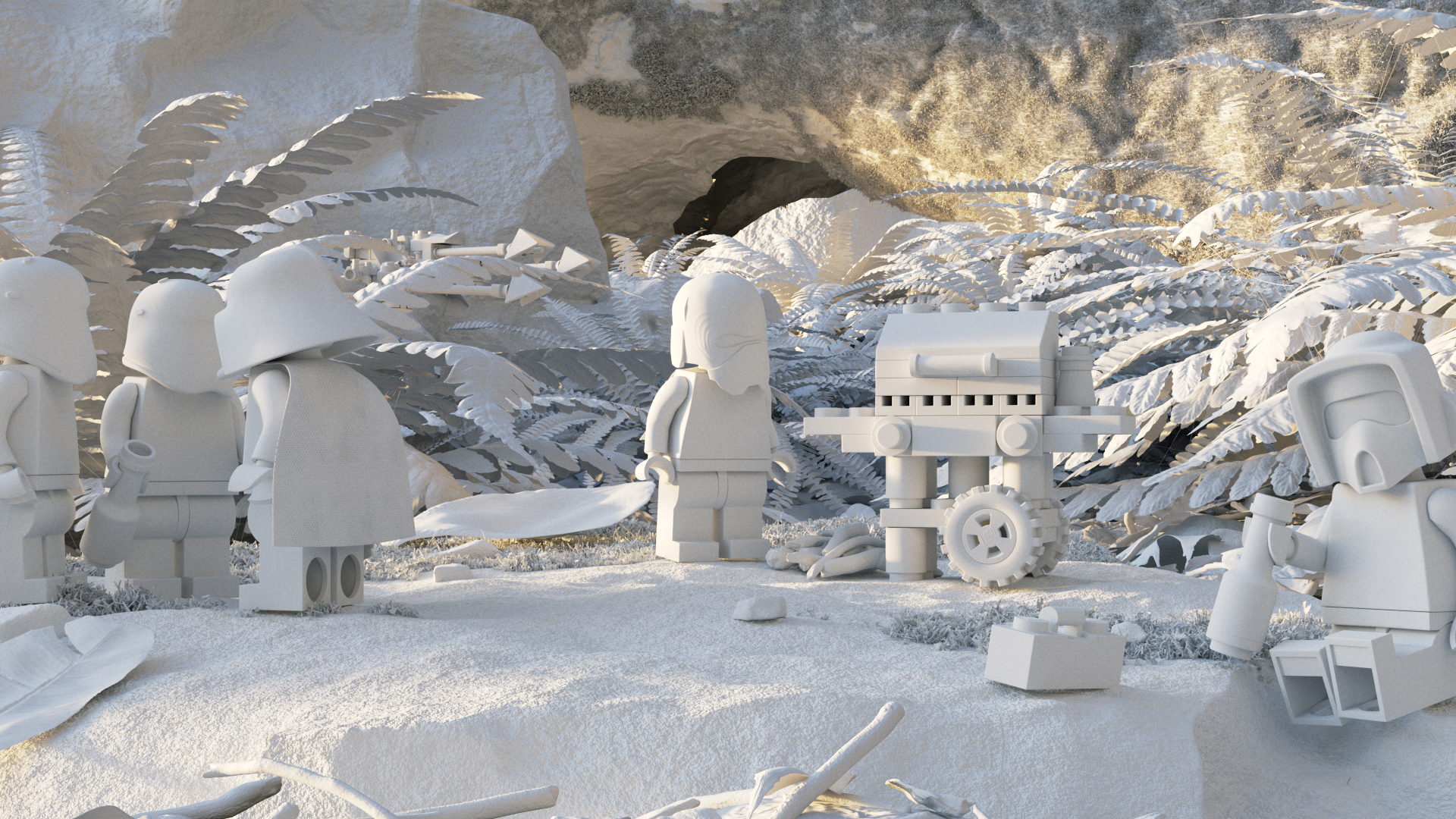 Lego Star Wars BBQ — clay render 9
