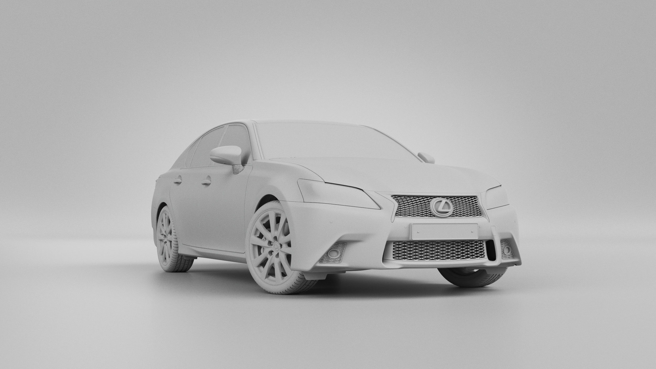 Lexus GS350 — clay render 5