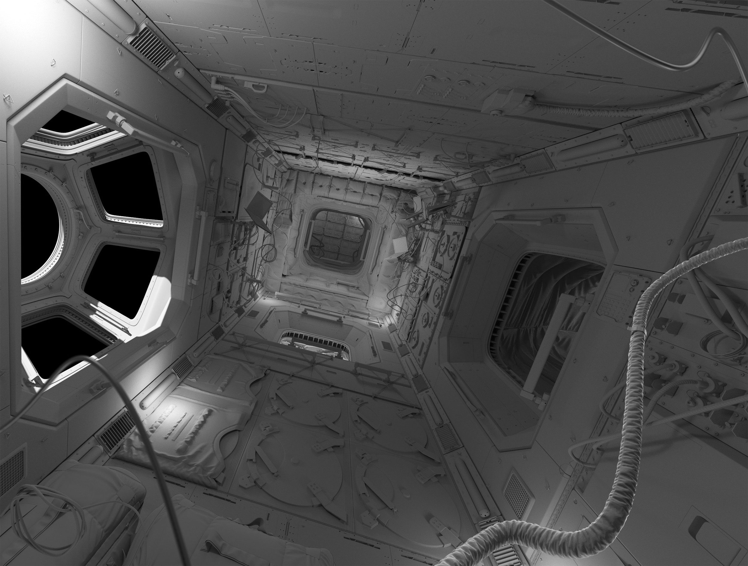 Space Station — clay render 8